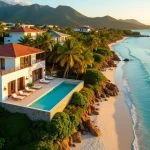 Villa de luxe en bord de mer avec piscine à débordement en Guadeloupe - prix immobilier guadeloupe